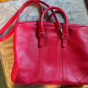 Large Crimson Red Fabriano leather crossbody bag